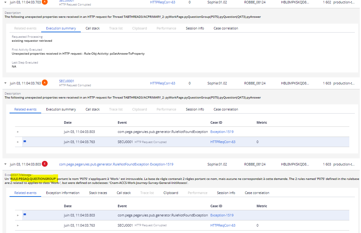 Context Lost Pega try to find rule on work class instead the class